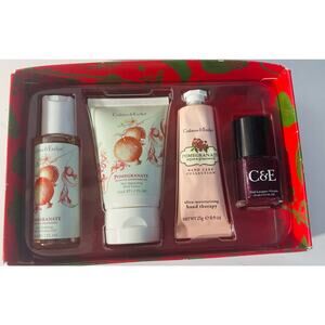 Crabtree & Evelyn Pomegranate Gift Set Lotion Nail Polish Hand Care Shower Gel